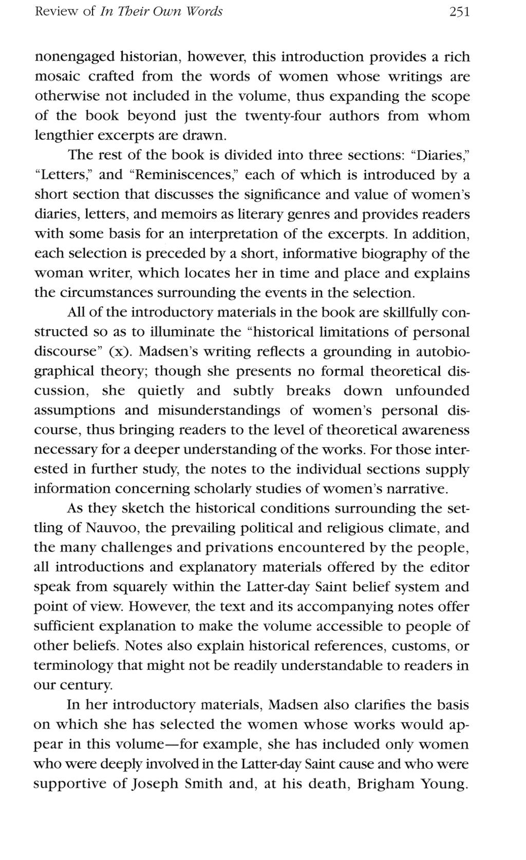 review of in meir their neir own words 251 nonengaged historian however this introduction provides a rich mosaic crafted from the words of women whose writings are otherwise not included in the