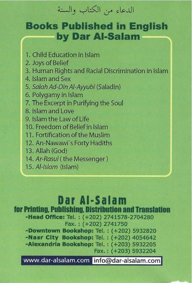 UIJ '-:-'l:s:ji,y ~~..JI Books Published in English,-:;;===by Dar Al-Salam==::-.. 1. Child Education in Islam 2. Joys of Belief 3. Human Rights and Racial Discrimination in Islam 4. Islam and Sex 5.