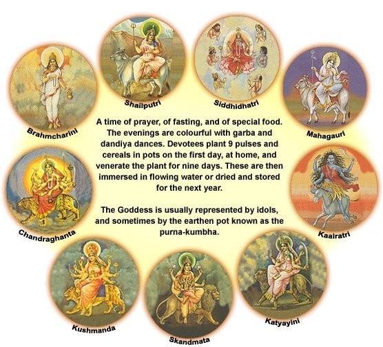 The Nine Goddesses worshipped on each nine-day of Navaratri are incarnations of Goddess Shakti.