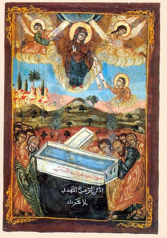 The Dormition of Virgin Mary Coptic icon
