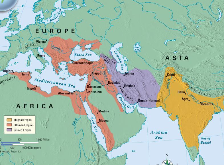 Conclusions The Ottomans, Safavids, & Mughals built large Islamic empires using gunpowder militaries These empires provided new
