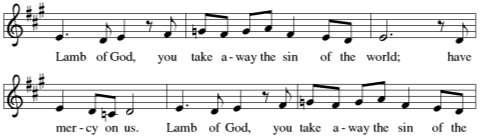 Come, let us eat, for now the feast is spread. Our Lord s body let us take together. Music during Communion Lamb of God Hymnal pg. 154 Anthem Arioso J.S.