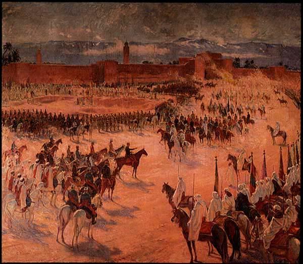 The French Conquest of Morocco General Lyautey meets Colonel Mangin in front of the