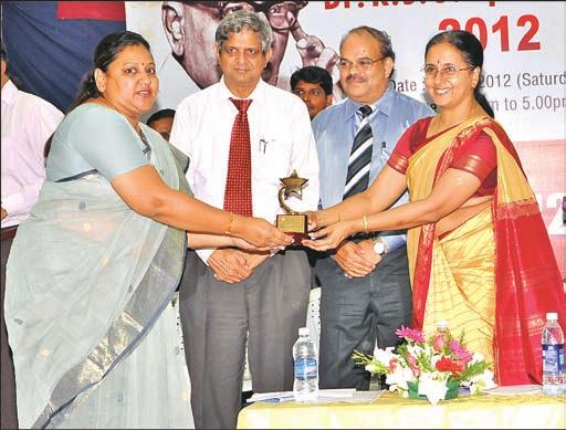 Page 4 September 15-21, 2012 Dr. Republica Sridhar gets Dr. K. S. Sanjivini Award Dr.