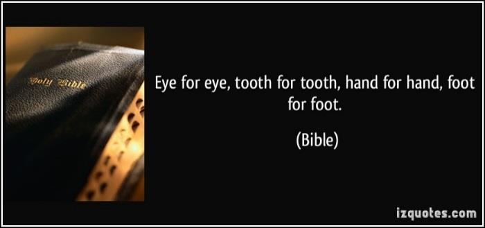 eye for an eye, tooth for a tooth (Exodus 21:23-25) The Just War Theory Obviously, Jesus could not have given