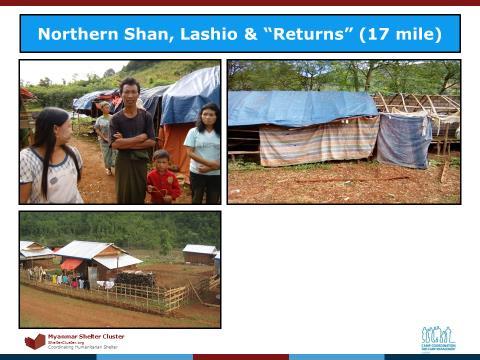 4. Camp Profiling Round 4, Kachin/Shan Brief Presentation & Data Dissemination The second site concerned a community on the outskirts of Lashio in Northern Shan.