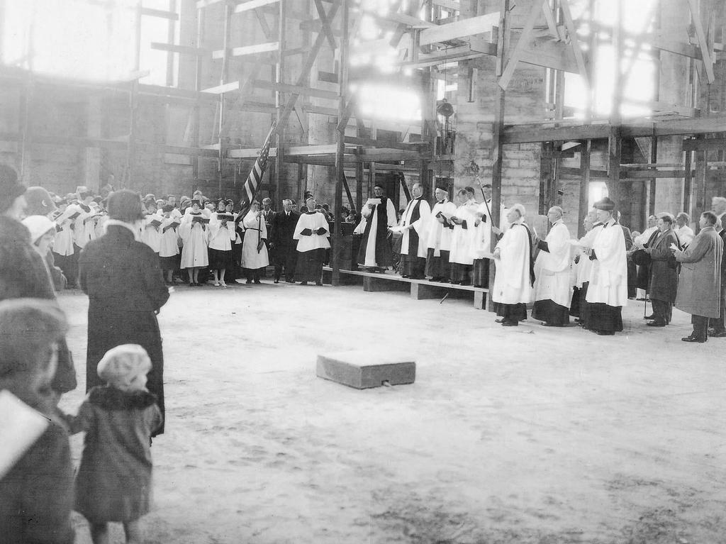 Laying the cornerstone of Saint Mark s Cathedral, April 28, 1930 reading 1 Corinthians 3:10 11,16 23 A ccording to the grace of God given to me, like a skilled master builder I laid a foundation, and