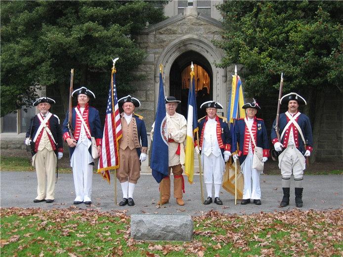 VASSAR Color Guard at the Valley Forge Service, November 12, 2006. This service is conducted honoring those Virginians who wintered over with Washington at Valley Forge.