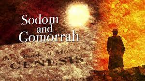 Genesis 19:1ff Two angels visit the twin cities of Sodom and Gomorrah.