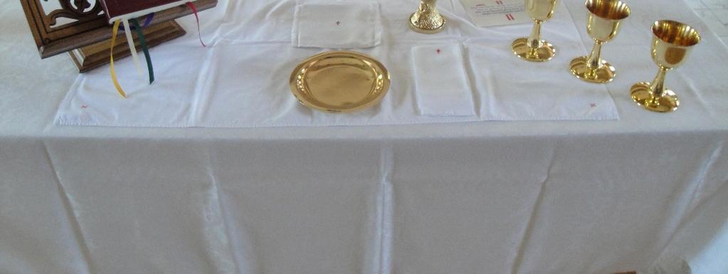 Take the gift and place it directly on the altar and return to your altar server corner. o Bow with the Book and Bell server then move to the credence table.