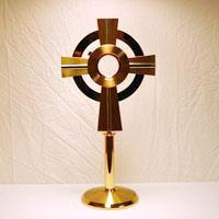 Monstrance A monstrance is the vessel used to display the consecrated host during Eucharistic Adoration or Benediction. The word monstrance comes from the Latin word monstrare, meaning "to show".
