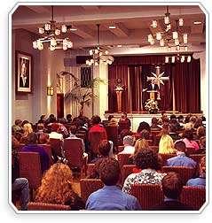ABOVE: A Sunday-service in a local Scientology church. Thirteen Celebrity Centres throughout the world function primarily as Class V Organisations, concentrating mainly on courses for artists.