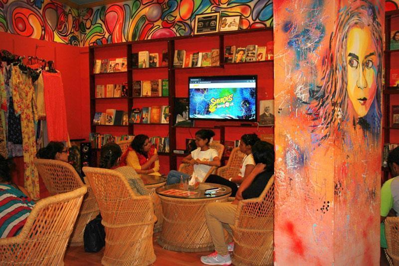 An air of unhurried informality hangs in the air at Sheroes, aided by bamboo furniture and Bollywood music. It is much like a relaxed coffee shop, where women chatter with each other, with joy.