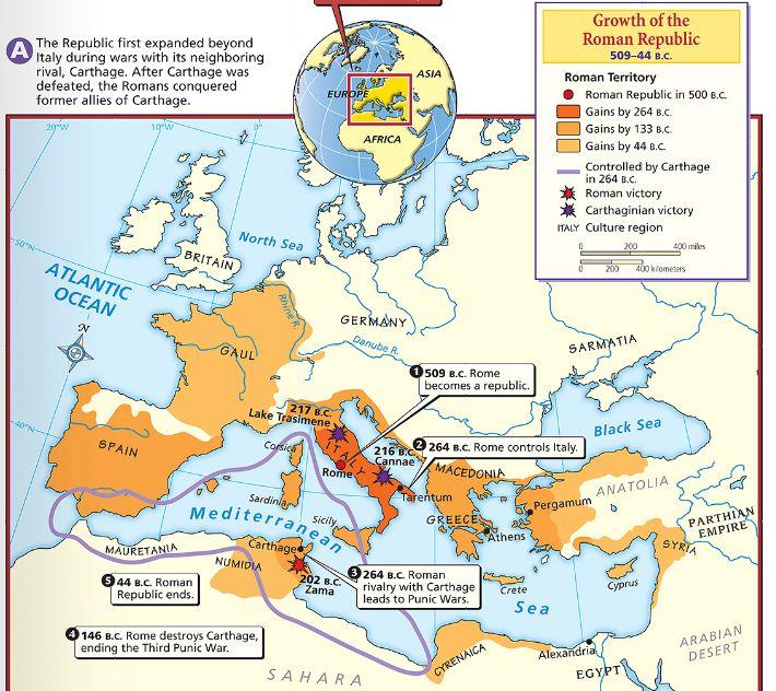 After the Punic Wars, Rome conquered new