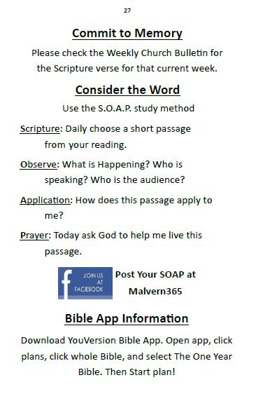 2018 Bible Reading (365 Days). BIBLE APP INFORMATION You can find this Bible reading plan on www.youversion.com, or download the YouVersion Bible app to your device.