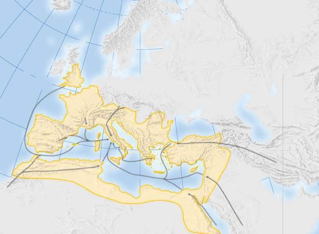 Roman Empire: Trade and Expansion 5 N ATLaNTIC OCEaN BRITAIN GAUL North Rhine R. 1 E Da