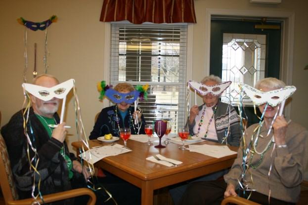 jambalaya. Socials and themed dinners are regular events that staff and residents enjoy.