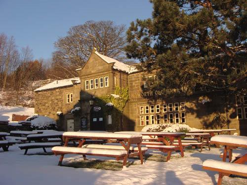 10 Haworth Old Hall Early seventeenth century house, now an atmospheric pub and restaurant with real fires Standing at the bottom of Main Street, the Old Hall is one of the oldest buildings in the