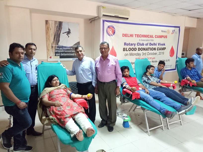 Beyond Academics Blood Donation Camp The Community Connect Project is a continuous program of Delhi Technical Campus.