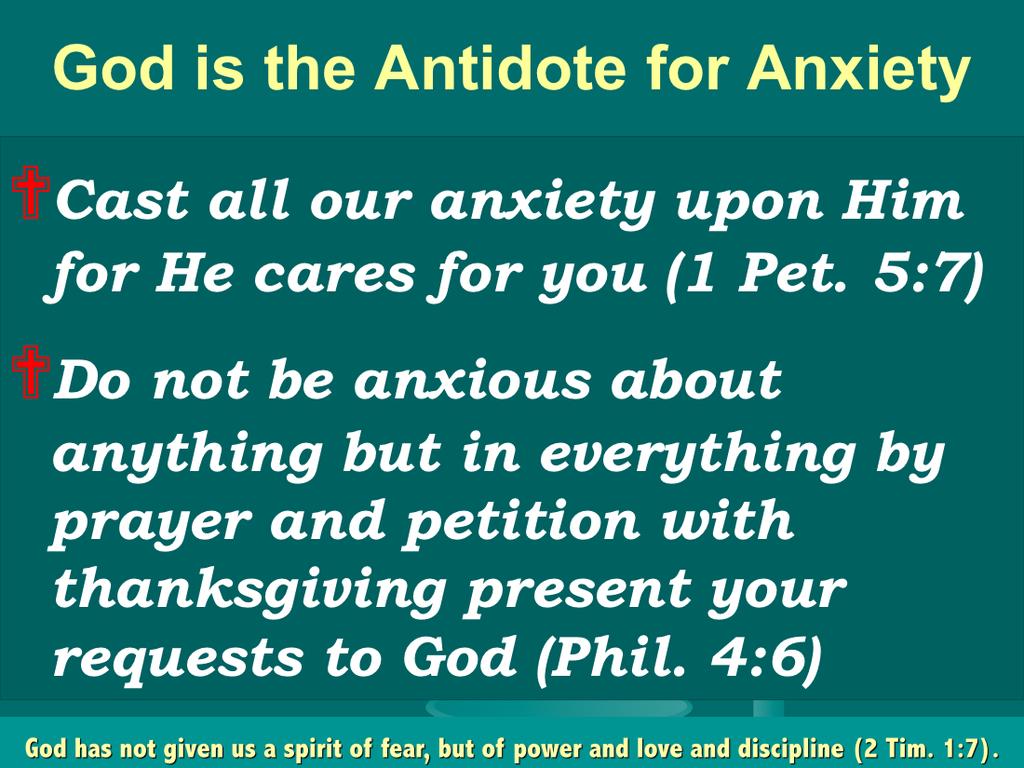Anxiety, worry and fear rob us of our peace. But take a look at the next verse after Phil.