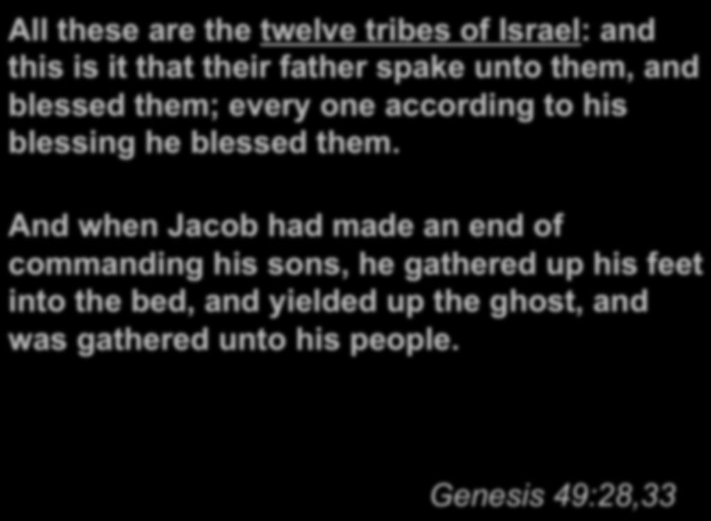 All these are the twelve tribes of Israel: and this is it that their father spake unto them, and blessed them; every one according to his blessing he blessed them.