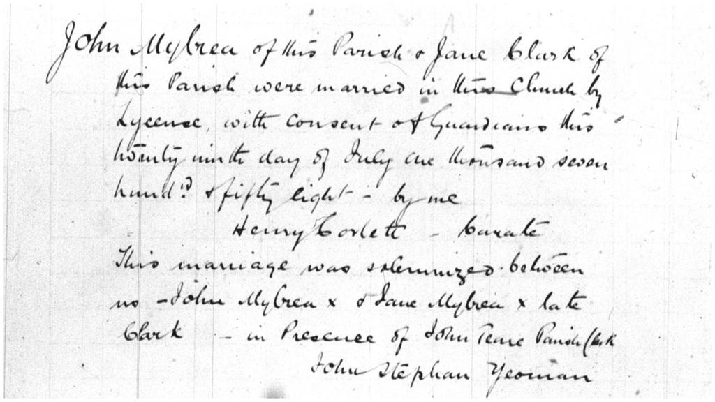 inheritance. In 1752, at the age of 14, John was a signatory (along with uncle Nicholas) to a Deed of Mortgage for part of Balla Cooiley.