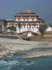 The Punakha Dzong, built in 1637, was once the old capital of Bhutan and is today the winter residence of the Central Monastic Body.