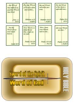 Psalm 119:160 (NIRV) Rear of A3 Booklet Front of A3 Booklet A3 Booklet The Sword This paper Sword will be the main teaching aid used during Teaching