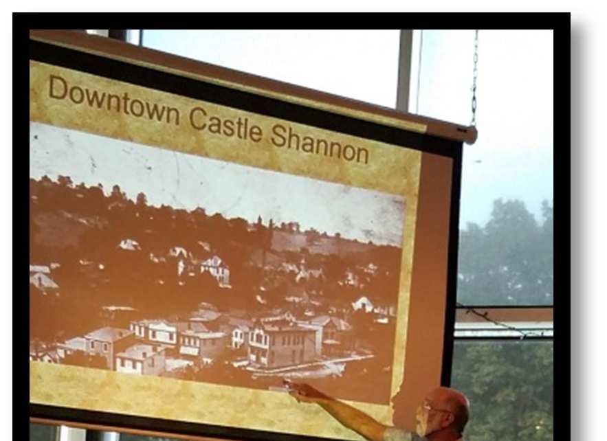 storytelling of Ed Hale as he recreated the Great Castle Shannon Bank Robbery for us.