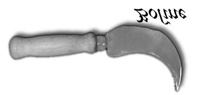Boline The boline is a white handled knife, which clearly distinguishes it from the black handled athame. In many cases the blade has a distinct curved shape.