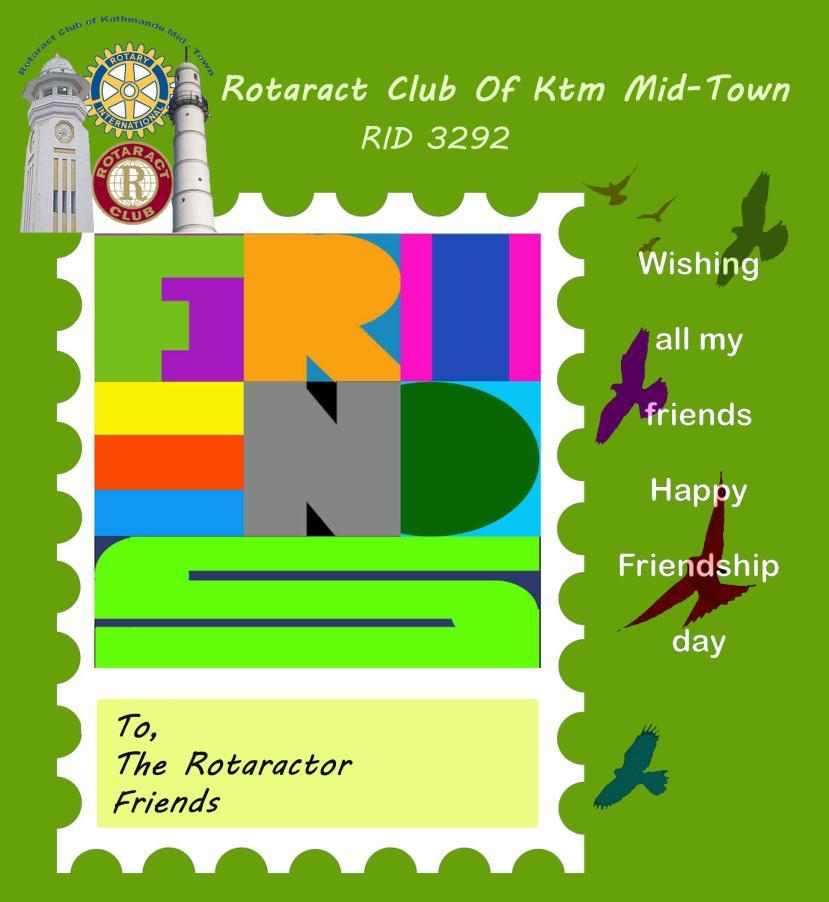 Friendship E-card from RAC Kathmandu Mid-Town to all the readers of this joint-bulletin We would like to state the quote of Henry Ford which goes like this; Coming together is a beginning.