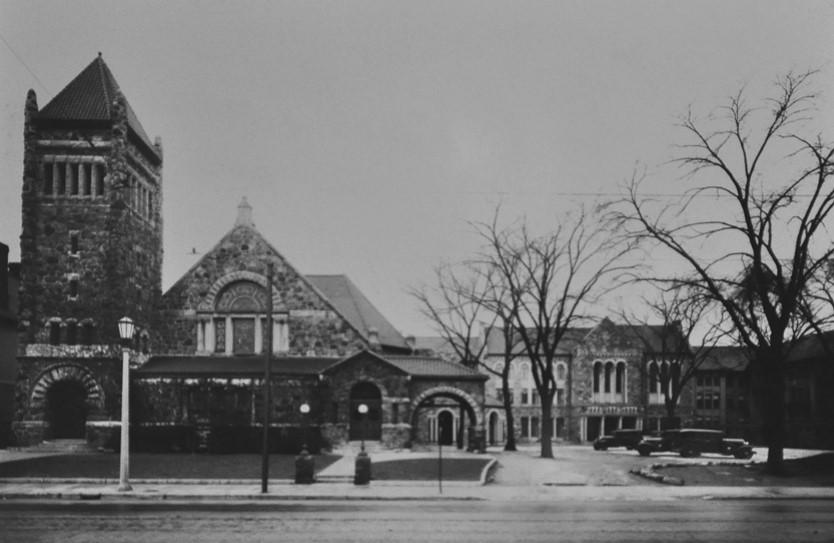 The first school building in Oak Park, built in 1859.