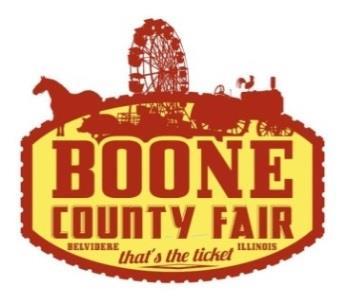 Boone County Fair August 8-13 Our tent will be in the same location as last year.