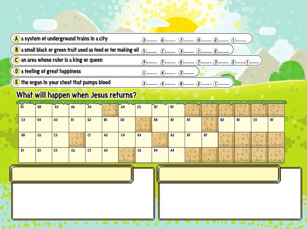 A Bright Future Answer the clues and fill the letters into the grid to