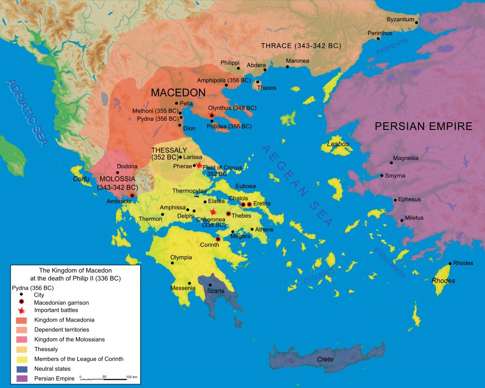 Macedonia & Greece, 336 BCE Much of