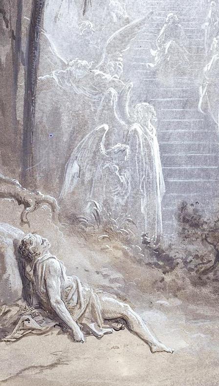 Jacob s Dream, Gustave Doré, 1865. The dream of Jacob s Ladder constitutes one of the most famous human encounters with God in the Bible.