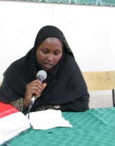 She thanked ABSN for their support. FURAHA MOHAMED - SAGANA. She thanked ABSN and Sis Nazneen for their support.