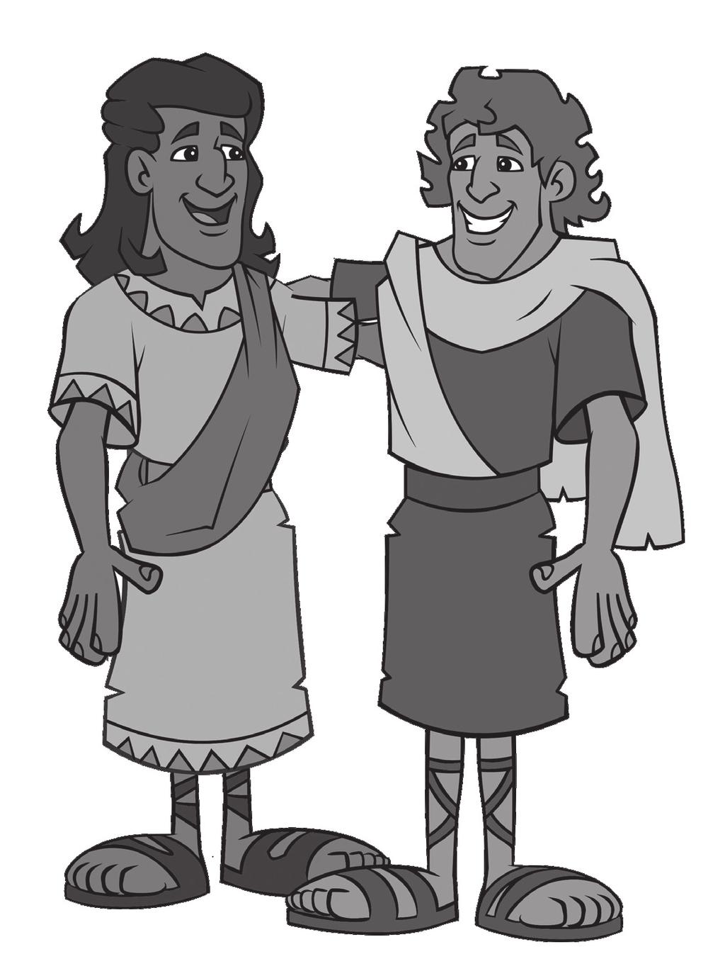 David and Jonathan The story of David and Jonathan is found in the Bible. David and Jonathan were best friends. David was the youngest son of a man named Jesse. Jonathan was the son of King Saul.