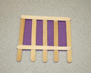 Cut tan and purple felt strips ½ inch