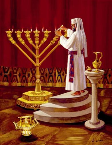 17 And he made את the menorah of pure gold: of beaten work made he את the menorah; his shaft and his branch, his bowls, his knops and his flowers, were of the same: 18 Six branches come out of its