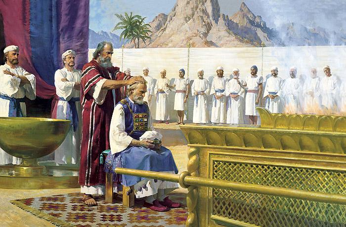 Moses anoints Aaron for the priesthood 12 And you will bring את Aaron ואת and his sons to the door of the Tabernacle of the Congregation and wash אתם them with water.