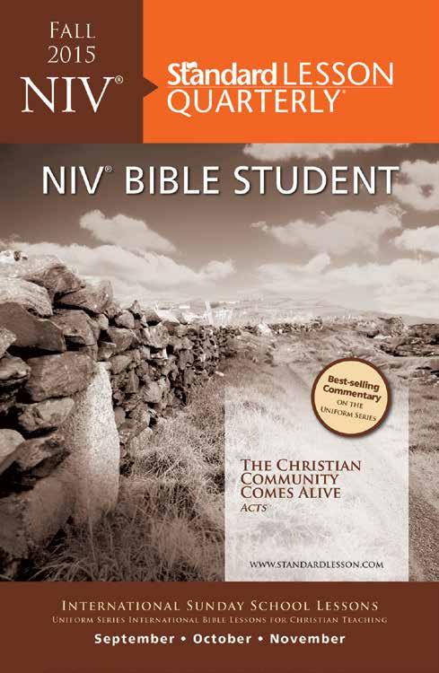 Lesson plans with learning activities Daily Bible reading plan to prepare your heart and mind for the upcoming lesson URL to free reproducible student activity page for each lesson Fall 2015 NIV