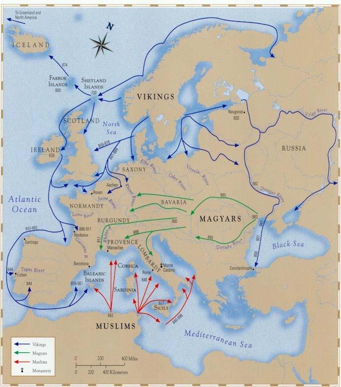The Magyars migrated from Central Asia to Hungary and the Vikings migrated from Scandinavia to Russia.