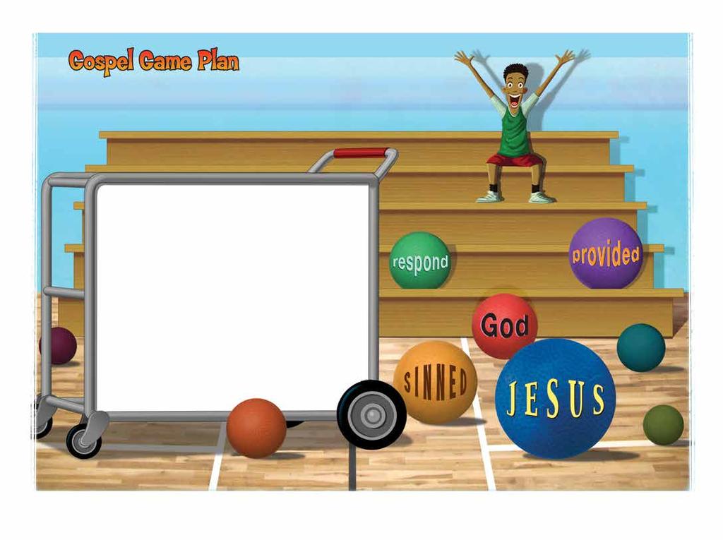 Instructions: The gospel is good news. It is the message about Christ, the kingdom of God, and salvation. Use the words on the kickballs to fill in the blanks below. rules.