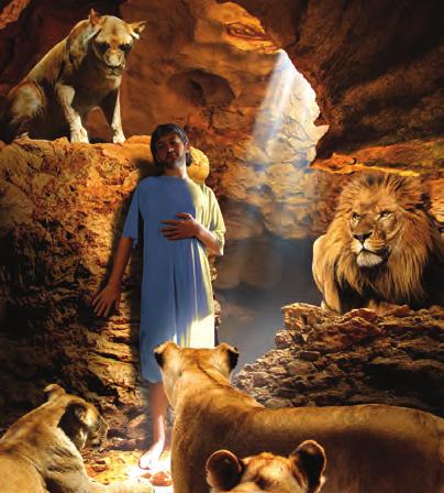 TM THE BIBLE MEETS LIFE: Parents, today your child heard about Daniel in the lions den. God loved Daniel. God helped Daniel be safe in a dangerous situation.