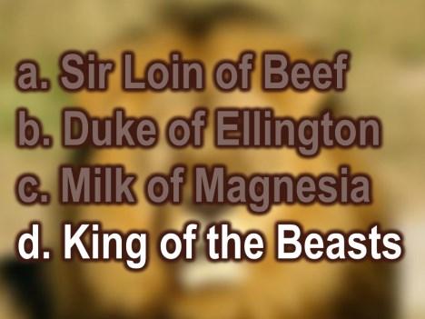 ) King of the Beasts!