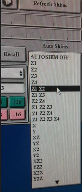 pada AutoShim dan pilih Z1 Z2.