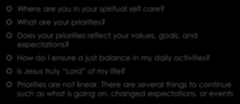 Thoughts to Carry Over Where are you in your spiritual self