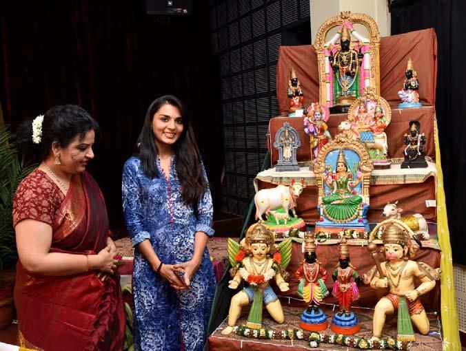 DOLL EXHIBITION INAUGURATED AT BHAVAN Noted Kannada film actress Mrs Sindhu Lokanath inaugurated the Dasara Gombe habba -Doll exhibition at Bharatiya Vidya Bhavan on September 21.