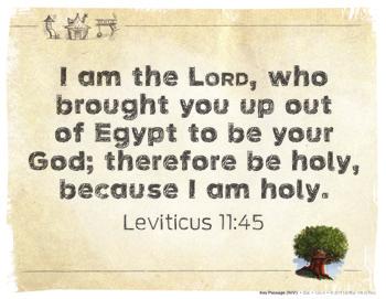 Key Passage slide KEY PASSAGE (4 MINUTES) Leader Our key passage comes from the Book of Leviticus, which is another book of the law. Show the key passage poster.